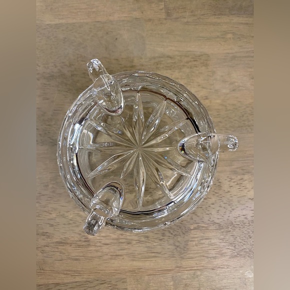 Bohemian Lead Crystal Cut Glass‎ 4 1/2" Bowl Pinwheel Footed - Picture 5 of 7